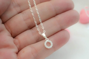 L-CA0024 Cadena 40cm+ círculo cubics