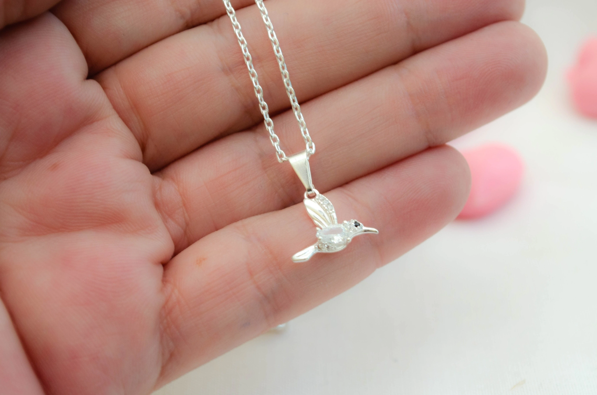 L-CA0030 Cadena 40cm+colibr� TRANSP