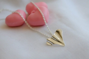 L-CA0060 Cadena 45cm+dije corazón en punta