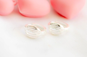 L-AR0514 Aros  argollas hojas líneas 1.4cm