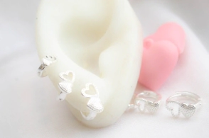 L-TRI0019 Trio argollas 2 corazones