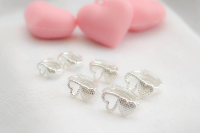 L-TRI0019 Trio argollas 2 corazones