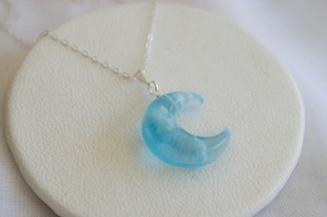 L-CA0092 Cadena 50cm+ dije CIELO LUNA CELESTE