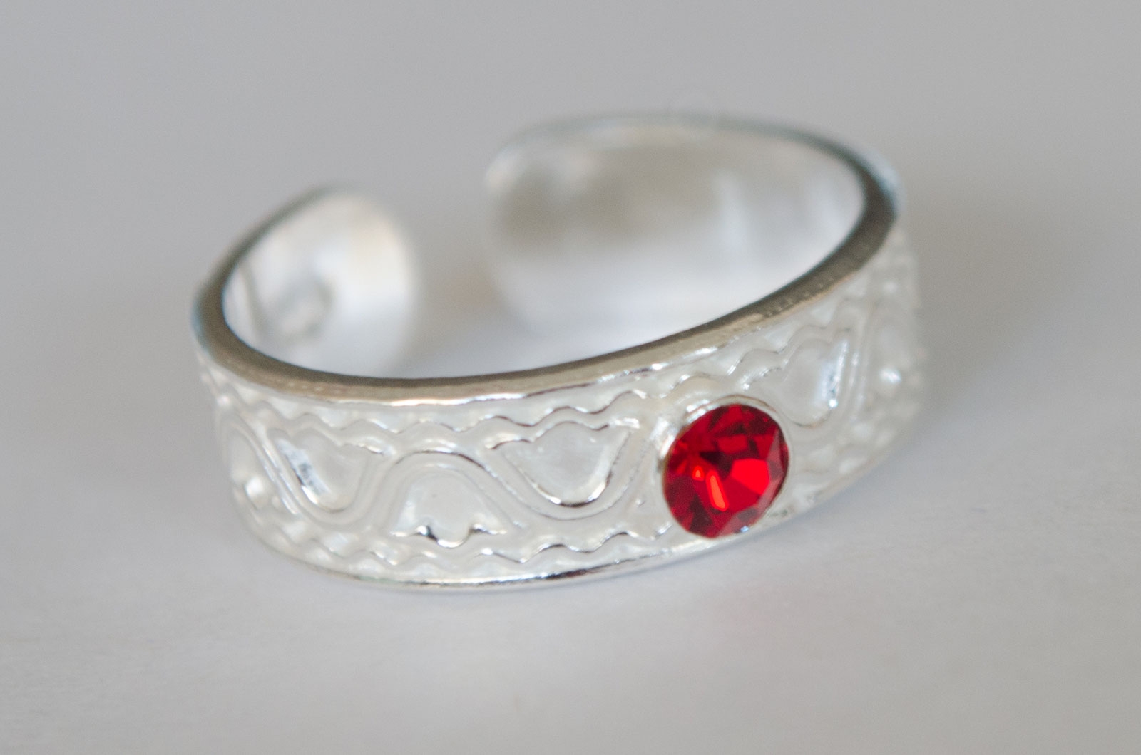 ANIMIDI001 Anillo midi cubic rojo - 