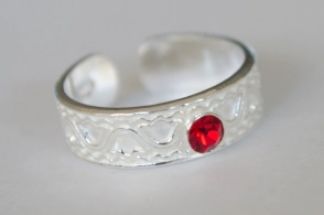 ANIMIDI001 Anillo midi cubic rojo - 