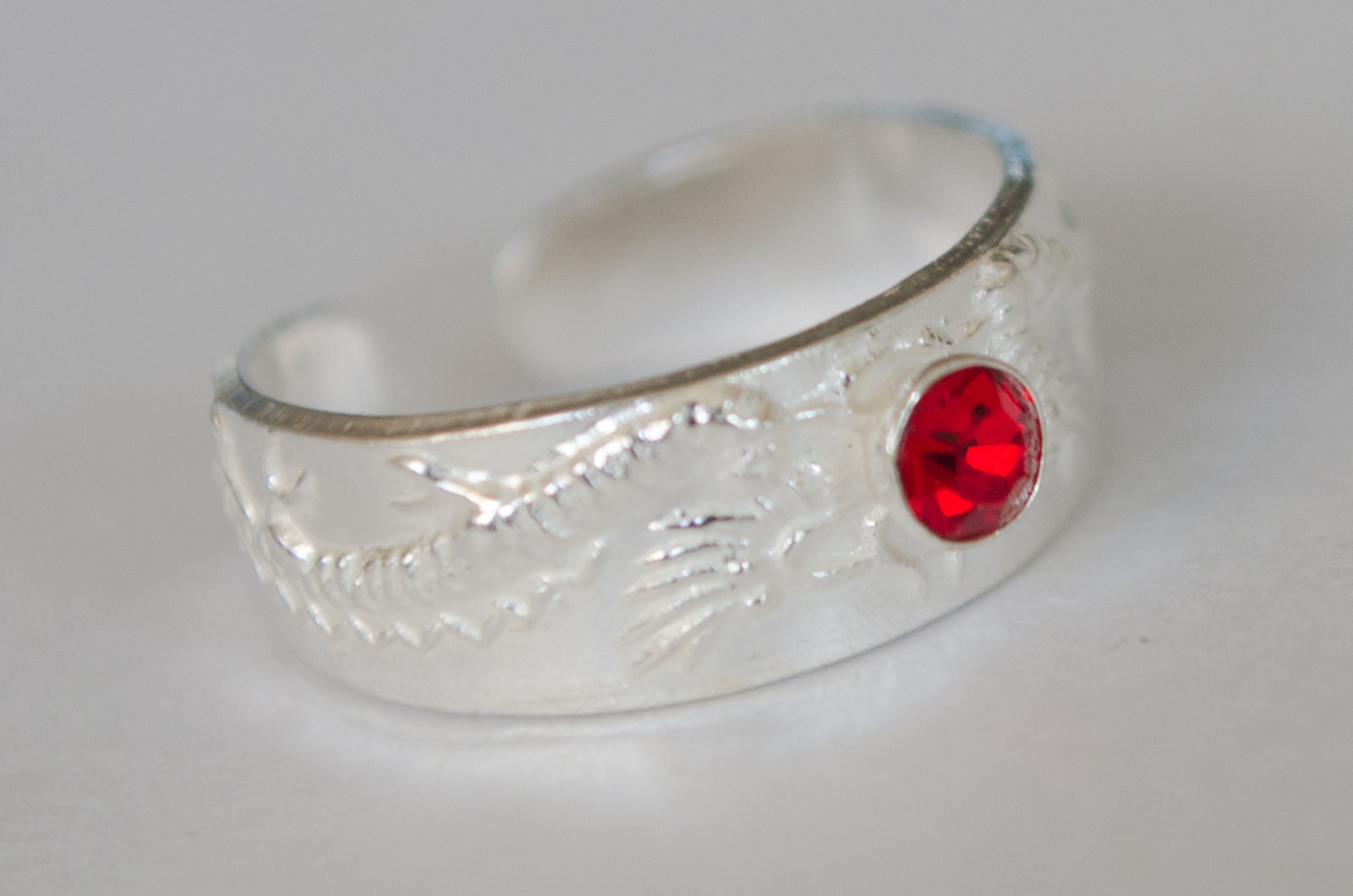 ANIMIDI002 Anillo midi cubic rojo - 
