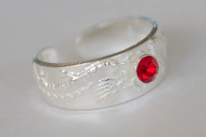 ANIMIDI002 Anillo midi cubic rojo - 