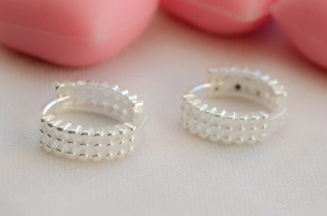 L-AR0577 Aros cubanos doble línea puntitos 1.3cm