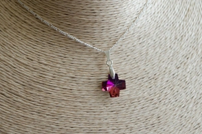 L-CA0082 Cadena +CRUZ MEDIA SW  VIOLETA