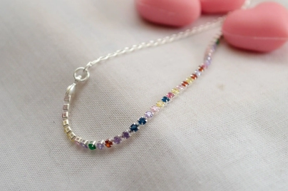 L-TO0017 Tobillera CUBICS multicolor