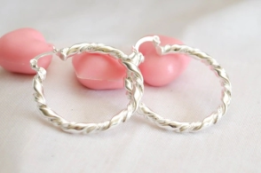 L-AR0716 Aros argollas torsadas 3.5cm