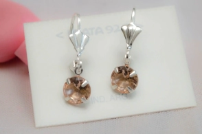 L-AR0794 Aros cierre inglés cubic circulo CHAMPAGNE
