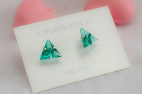 L-AR0767 Aros triangulos cubic VERDE