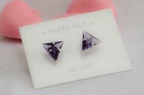 L-AR0767 Aros triangulos cubic LILA