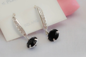 L-AR0771 Aros COLGANTES tira cubic circulo negro