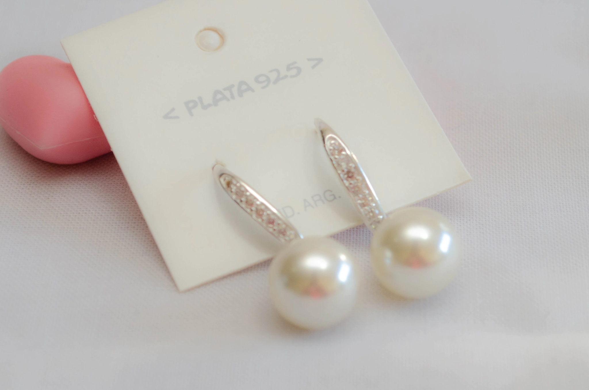 L-AR0776 Aros COLGANTES tira cubic PERLA 12MM