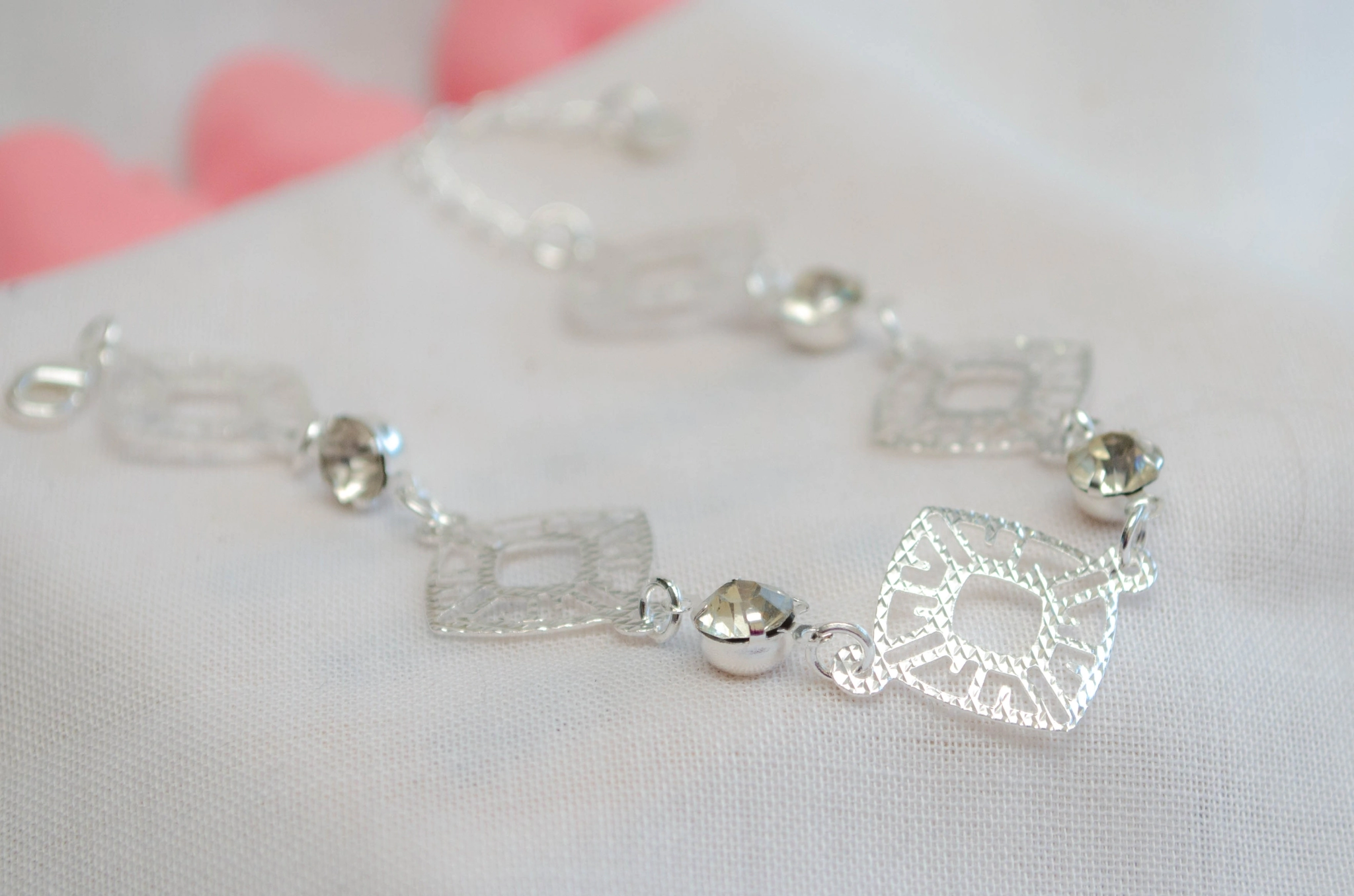 L-PU0077 Pulsera rombos cubics 18+4cm