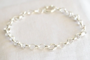 PU1292 Pulsera rolo con argolla grande 21cm 4mm