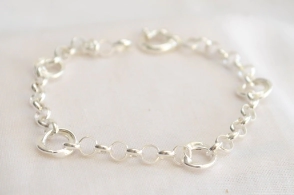 PU1296 Pulsera rolo con dobles argollas 20cm