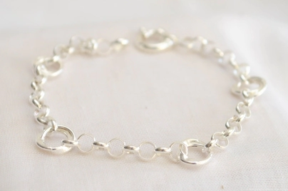 PU1296 Pulsera rolo con dobles argollas 20cm