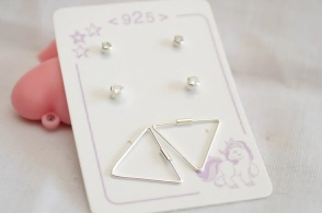 L-TRI0041 Trio de aros cubics y argollas triangulos