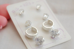 L-TRI0045 Trio de aros cubics argollas con cubics