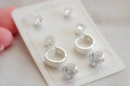 L-TRI0045 Trio de aros cubics argollas con cubics