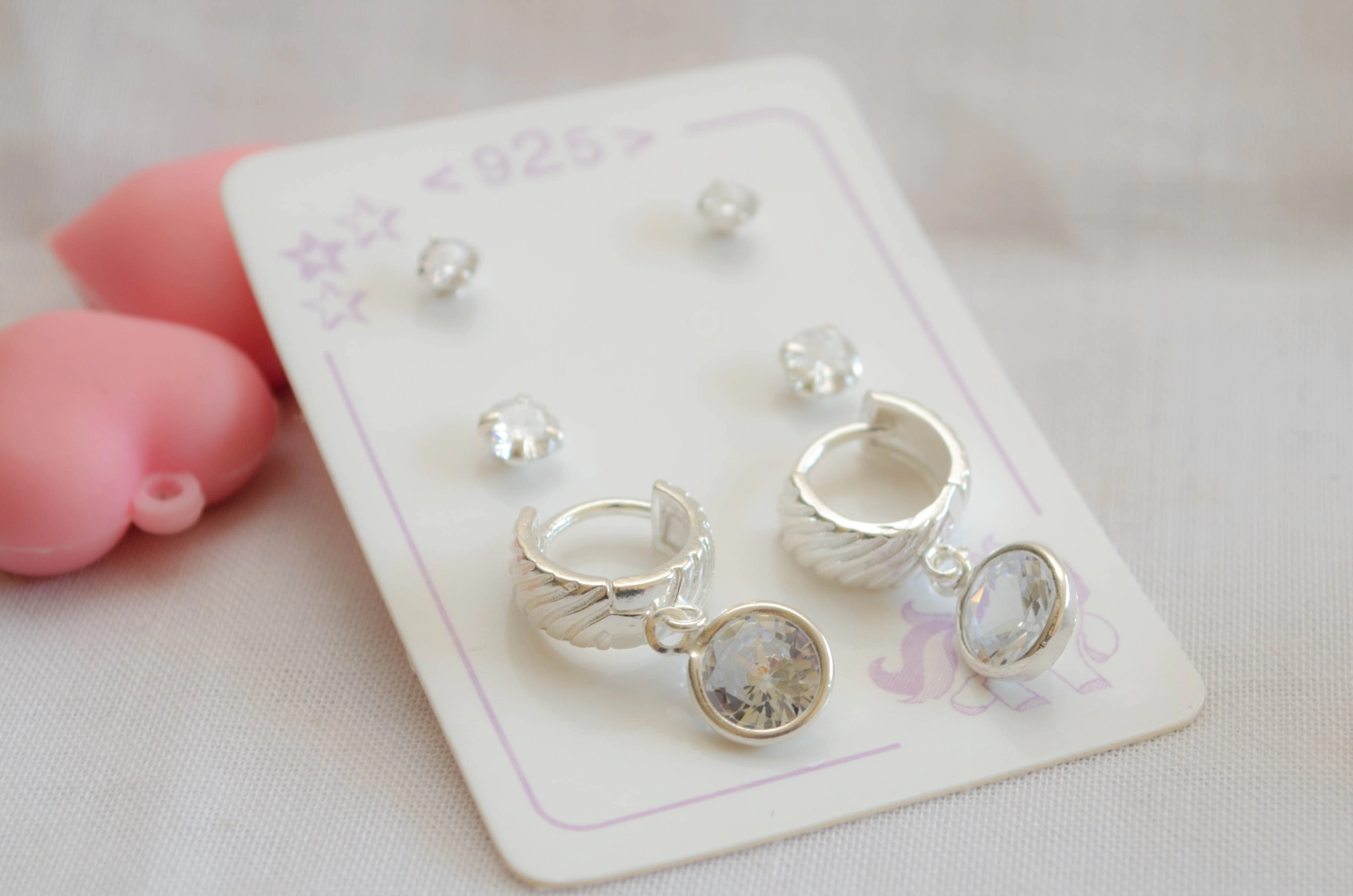 L-TRI0047 Trio de aros cubics circulos y argollas cubics