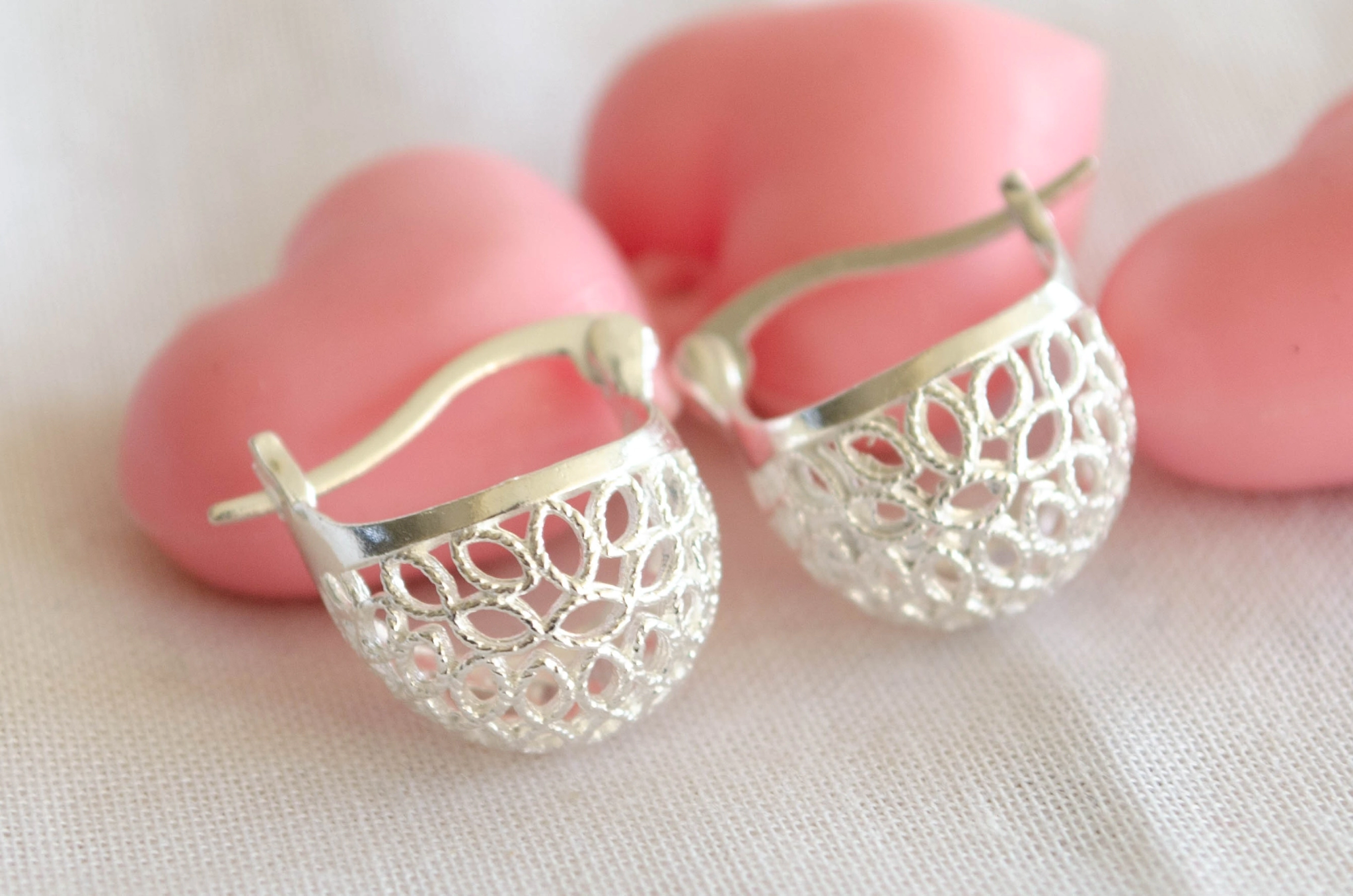 L-AR0825 Argolla canasta enrejada brillante