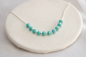 L-CA0179 Cadena 45cm cristales CELESTES