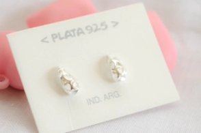L-AR0733 Aros gotas mini caladas coraz&oacute;n  tama&ntilde;o 2