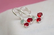 L-AR0878 Aros argollas con cerezas ROJO