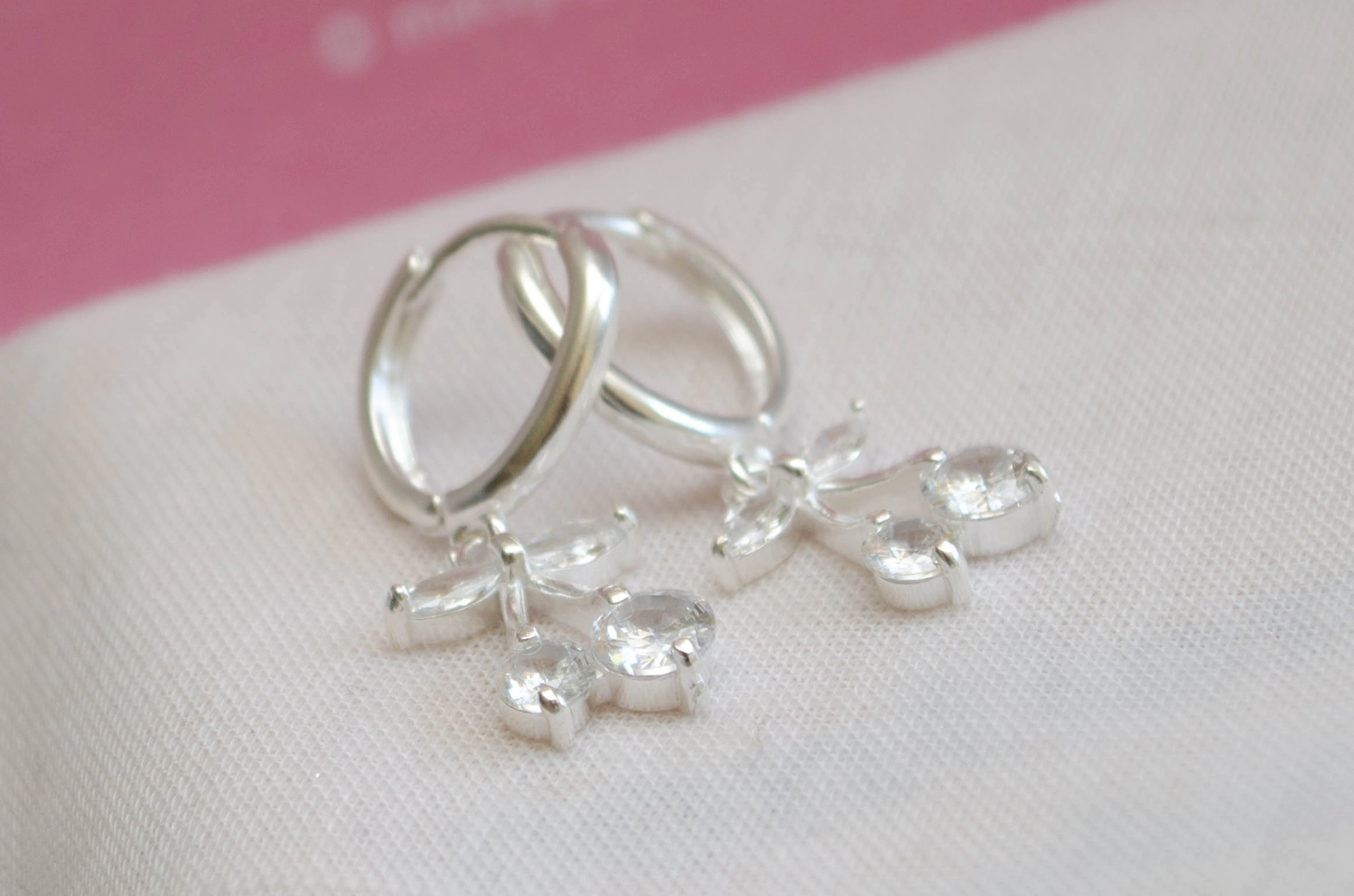 L-AR0878 Aros argollas con cerezas TRANSPARENTE