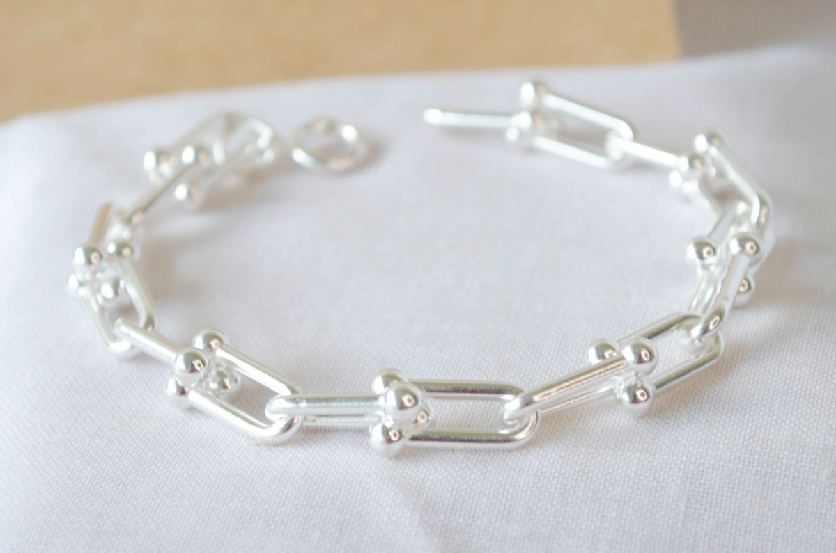 L-PU0099 Pulsera gruesa eslabon bolitas