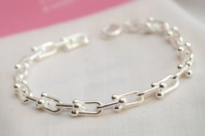 L-PU0100 Pulsera gruesa eslabon bolitas