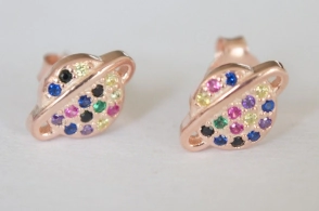 AR511 Aros PLATA ROSÉ universo cubic multicolor - 