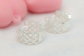 L-AR0910 Aros cubanos calado flores 1.3cm