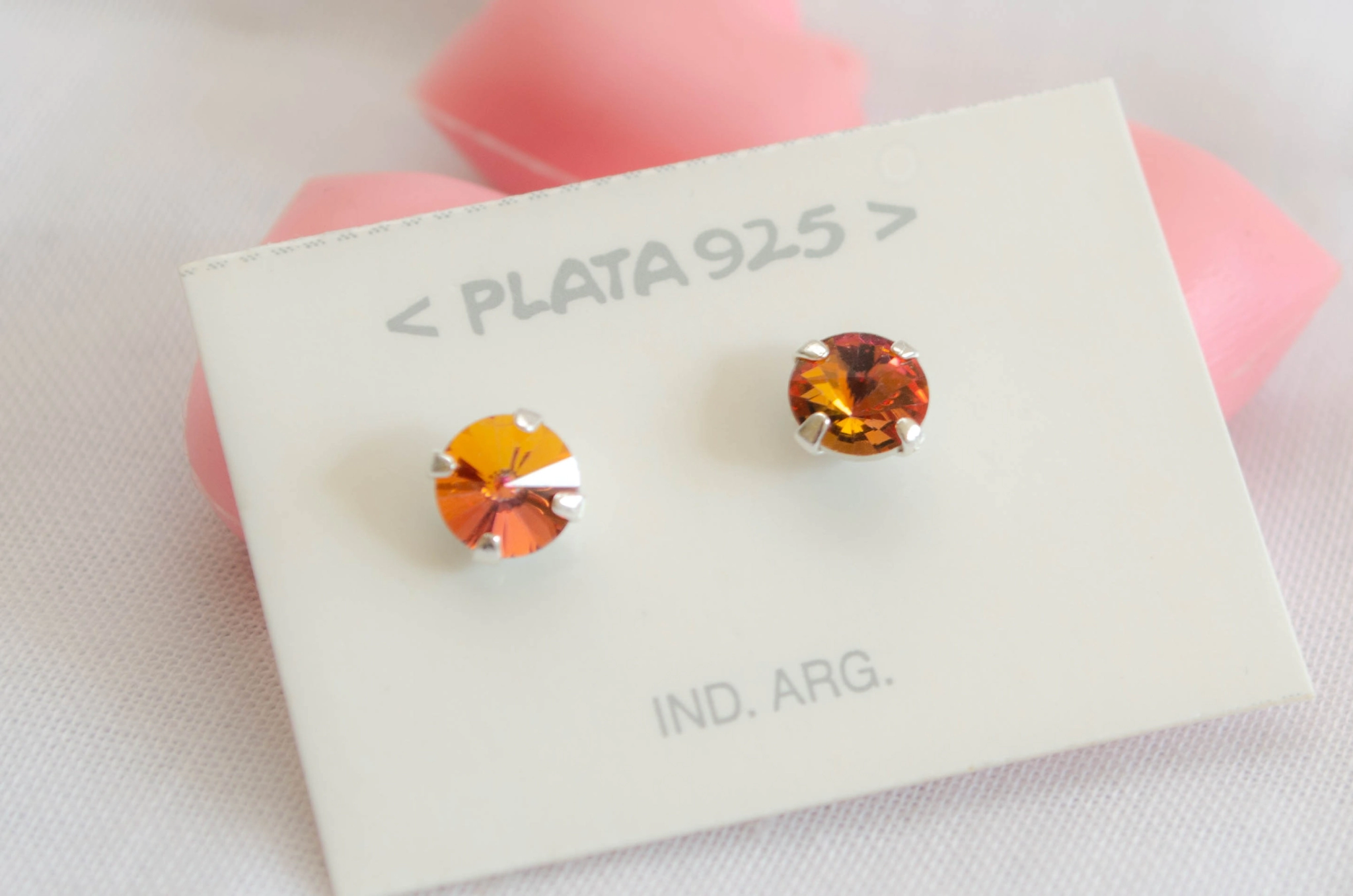 L-AR0732 Aros cristal rojo