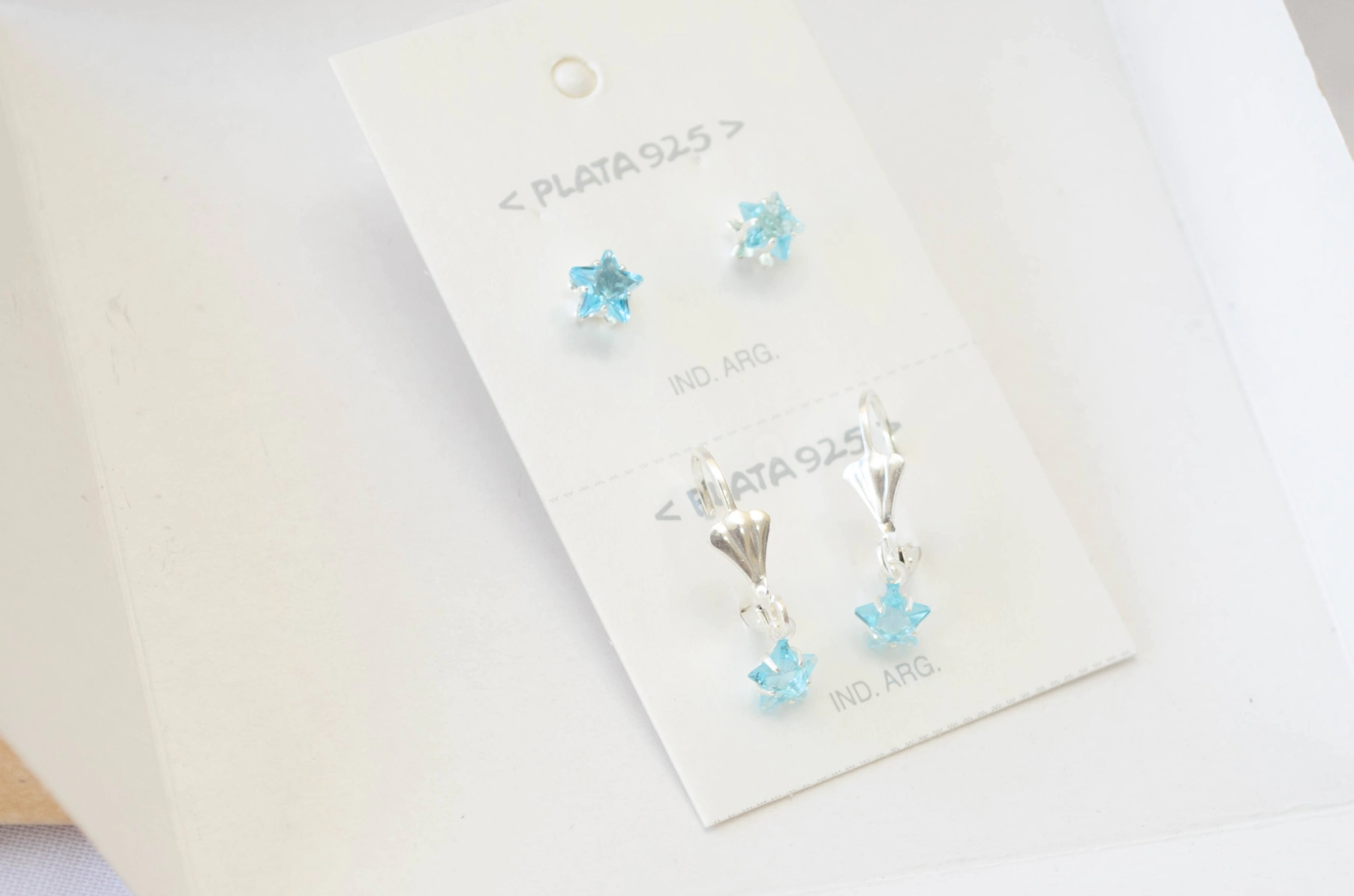 MUM-0033 SOBRE Pack aros cubic estrella+ cierre ingles estre CELESTE