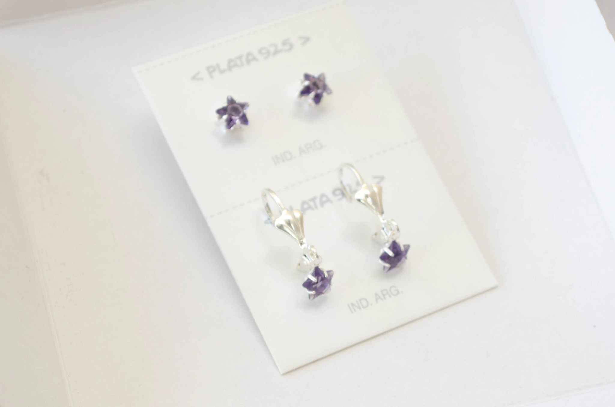 MUM-0033 SOBRE Pack aros cubic estrella+ cierre ingles estre LILA