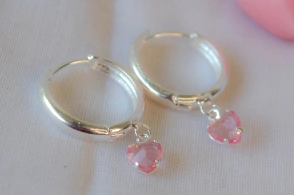 L-AR0920 Aros argollas con cubic ROSA 1.5cm