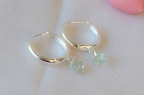 L-AR0920 Aros argollas con cubic CELESTE 1.5CM