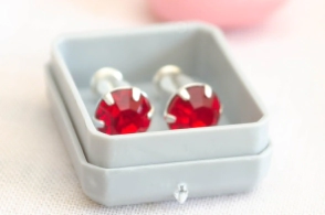 ABRI1168 Aros abridores botón cubic ROJO