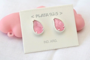 L-AR0941 Aros gota resina borde ROSA