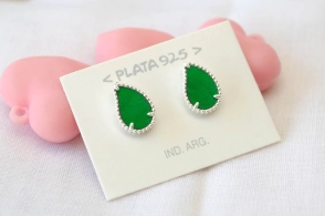 L-AR0941 Aros gota resina borde VERDE