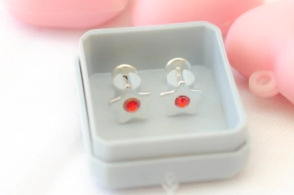 ABRI1157 Aros abridores ESTRELLA PLANA cubic centro ROJO