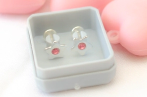 ABRI1157 Aros abridores ESTRELLA PLANA cubic centro ROSA