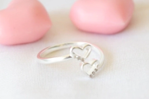 L-AN0131 Anillo 2 corazones micropavé