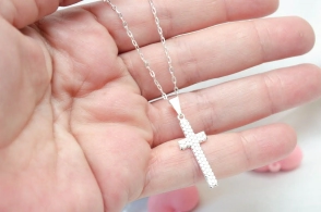 L-CA0249 Cadena 50CM + dije CRUZ alargada