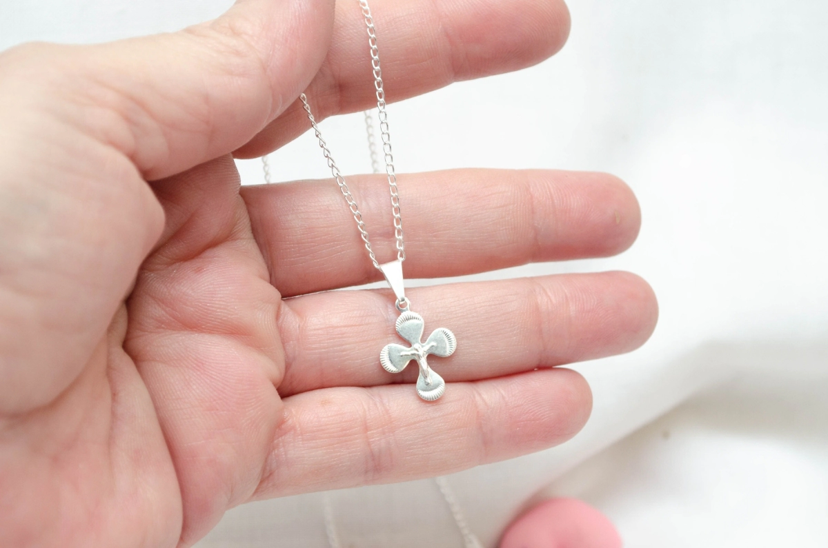 L-CA0251 Cadena 40CM + dije CRUZ redondeada